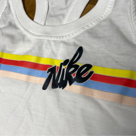 Nike White Core Stripe Tank Top-Retro Stripe-Women's Size Small - Picture 4 of 7